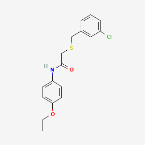 molecular formula C17H18ClNO2S B5774655 2-[(3-chlorobenzyl)thio]-N-(4-ethoxyphenyl)acetamide 