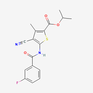 molecular formula C17H15FN2O3S B5774658 isopropyl 4-cyano-5-[(3-fluorobenzoyl)amino]-3-methyl-2-thiophenecarboxylate 