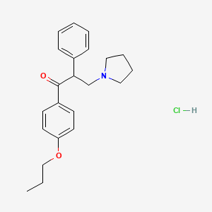molecular formula C22H28ClNO2 B5774663 2-phenyl-1-(4-propoxyphenyl)-3-(1-pyrrolidinyl)-1-propanone hydrochloride 