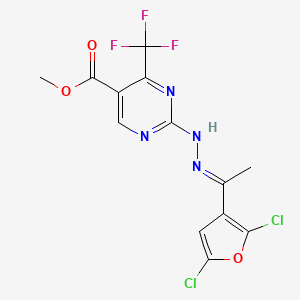 methyl 2-{2-[1-(2,5-dichloro-3-furyl)ethylidene]hydrazino}-4-(trifluoromethyl)-5-pyrimidinecarboxylate