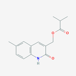 molecular formula C15H17NO3 B5774671 (2-hydroxy-6-methyl-3-quinolinyl)methyl 2-methylpropanoate 