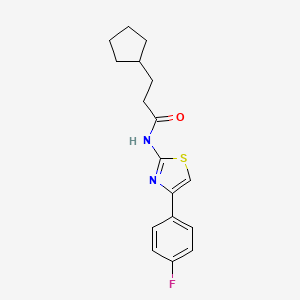 molecular formula C17H19FN2OS B5774683 3-cyclopentyl-N-[4-(4-fluorophenyl)-1,3-thiazol-2-yl]propanamide 