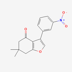 molecular formula C16H15NO4 B5774691 6,6-dimethyl-3-(3-nitrophenyl)-6,7-dihydro-1-benzofuran-4(5H)-one 