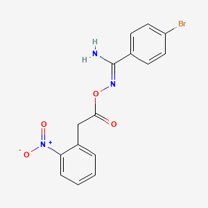 molecular formula C15H12BrN3O4 B5774698 4-bromo-N'-{[(2-nitrophenyl)acetyl]oxy}benzenecarboximidamide 