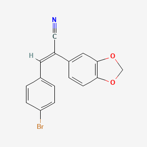 molecular formula C16H10BrNO2 B5774708 2-(1,3-benzodioxol-5-yl)-3-(4-bromophenyl)acrylonitrile 