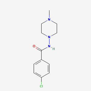 molecular formula C12H16ClN3O B5774724 4-chloro-N-(4-methyl-1-piperazinyl)benzamide 