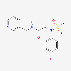 molecular formula C15H16FN3O3S B5774729 N~2~-(4-fluorophenyl)-N~2~-(methylsulfonyl)-N~1~-(3-pyridinylmethyl)glycinamide 
