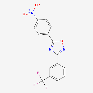 molecular formula C15H8F3N3O3 B5774750 5-(4-nitrophenyl)-3-[3-(trifluoromethyl)phenyl]-1,2,4-oxadiazole 