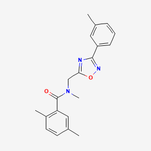 molecular formula C20H21N3O2 B5774765 N,2,5-trimethyl-N-{[3-(3-methylphenyl)-1,2,4-oxadiazol-5-yl]methyl}benzamide 