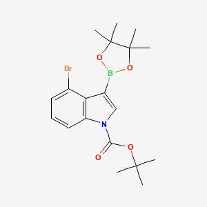 molecular formula C19H25BBrNO4 B577478 Tert-butyl 4-bromo-3-(4,4,5,5-tetramethyl-1,3,2-dioxaborolan-2-YL)-1H-indole-1-carboxylate CAS No. 1256360-01-6
