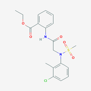 molecular formula C19H21ClN2O5S B5774788 ethyl 2-{[N-(3-chloro-2-methylphenyl)-N-(methylsulfonyl)glycyl]amino}benzoate 