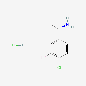 molecular formula C8H10Cl2FN B577482 (S)-1-(4-chloro-3-fluorophenyl)ethanamine hydrochloride CAS No. 1245808-01-8