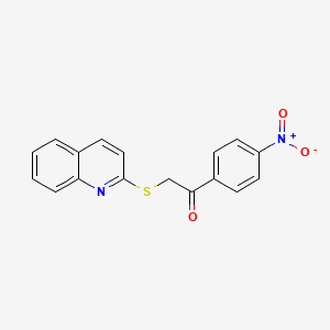 molecular formula C17H12N2O3S B5774844 1-(4-nitrophenyl)-2-(2-quinolinylthio)ethanone 