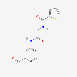 molecular formula C15H14N2O3S B5774862 N-{2-[(3-acetylphenyl)amino]-2-oxoethyl}-2-thiophenecarboxamide 