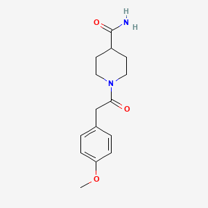 molecular formula C15H20N2O3 B5774870 1-[(4-methoxyphenyl)acetyl]-4-piperidinecarboxamide 
