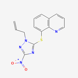 molecular formula C14H11N5O2S B5774899 8-[(1-allyl-3-nitro-1H-1,2,4-triazol-5-yl)thio]quinoline 