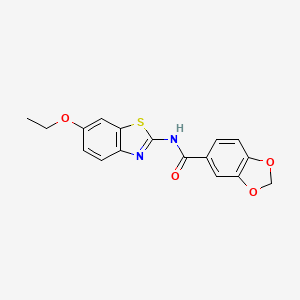molecular formula C17H14N2O4S B5774902 N-(6-ethoxy-1,3-benzothiazol-2-yl)-1,3-benzodioxole-5-carboxamide 
