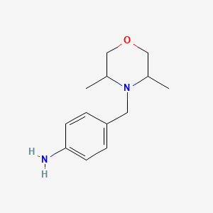 molecular formula C13H20N2O B577492 4-((3,5-Dimethylmorpholino)methyl)aniline CAS No. 1235751-35-5