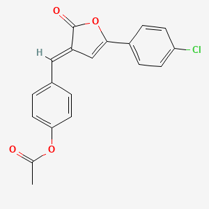 molecular formula C19H13ClO4 B5774920 4-{[5-(4-chlorophenyl)-2-oxo-3(2H)-furanylidene]methyl}phenyl acetate 