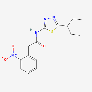molecular formula C15H18N4O3S B5774928 N-[5-(1-ethylpropyl)-1,3,4-thiadiazol-2-yl]-2-(2-nitrophenyl)acetamide 