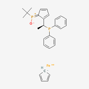 molecular formula C28H31FeOP2+ B577497 (RP)-1-[(S)-tert-Butylphosphinoyl]-2-[(S)-1-(diphenylphosphino)ethyl]ferrocene CAS No. 1221746-31-1