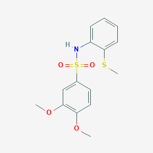molecular formula C15H17NO4S2 B5774973 3,4-dimethoxy-N-[2-(methylthio)phenyl]benzenesulfonamide 