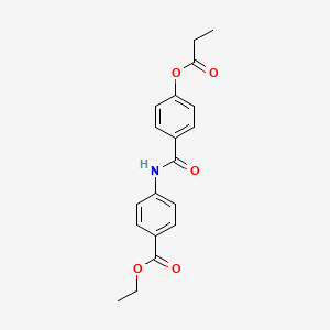 molecular formula C19H19NO5 B5774974 ethyl 4-{[4-(propionyloxy)benzoyl]amino}benzoate 