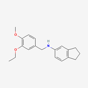 molecular formula C19H23NO2 B5774984 2,3-dihydro-1H-inden-5-yl(3-ethoxy-4-methoxybenzyl)amine 