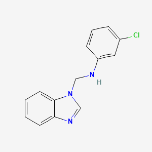 molecular formula C14H12ClN3 B5775012 (1H-benzimidazol-1-ylmethyl)(3-chlorophenyl)amine 