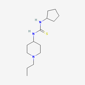 molecular formula C14H27N3S B5775022 N-cyclopentyl-N'-(1-propyl-4-piperidinyl)thiourea 