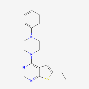 molecular formula C18H20N4S B5775028 6-ethyl-4-(4-phenyl-1-piperazinyl)thieno[2,3-d]pyrimidine 