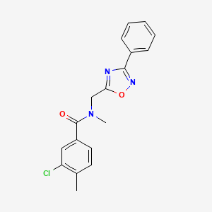 molecular formula C18H16ClN3O2 B5775039 3-chloro-N,4-dimethyl-N-[(3-phenyl-1,2,4-oxadiazol-5-yl)methyl]benzamide 
