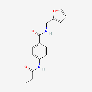 molecular formula C15H16N2O3 B5775047 N-(2-furylmethyl)-4-(propionylamino)benzamide 