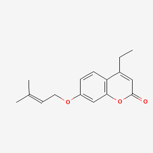 molecular formula C16H18O3 B5775054 4-ethyl-7-[(3-methyl-2-buten-1-yl)oxy]-2H-chromen-2-one 