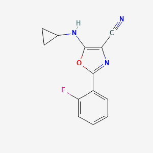molecular formula C13H10FN3O B5775057 5-(cyclopropylamino)-2-(2-fluorophenyl)-1,3-oxazole-4-carbonitrile 