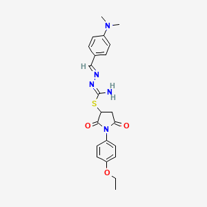 molecular formula C22H25N5O3S B5775073 1-(4-ethoxyphenyl)-2,5-dioxo-3-pyrrolidinyl 2-[4-(dimethylamino)benzylidene]hydrazinecarbimidothioate 