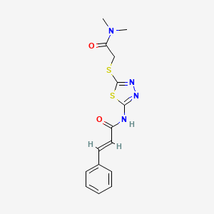 molecular formula C15H16N4O2S2 B5775078 N-(5-{[2-(dimethylamino)-2-oxoethyl]thio}-1,3,4-thiadiazol-2-yl)-3-phenylacrylamide 