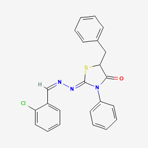 molecular formula C23H18ClN3OS B5775122 2-chlorobenzaldehyde (5-benzyl-4-oxo-3-phenyl-1,3-thiazolidin-2-ylidene)hydrazone 