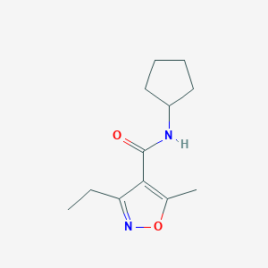 molecular formula C12H18N2O2 B5775125 N-cyclopentyl-3-ethyl-5-methyl-4-isoxazolecarboxamide 