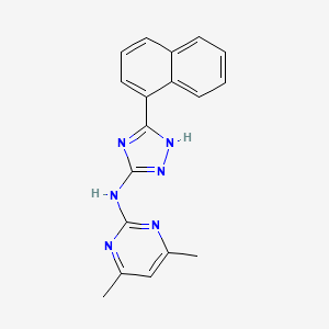 molecular formula C18H16N6 B5775140 4,6-dimethyl-N-[5-(1-naphthyl)-1H-1,2,4-triazol-3-yl]-2-pyrimidinamine 