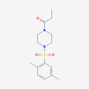 molecular formula C15H22N2O3S B5775159 1-[(2,5-dimethylphenyl)sulfonyl]-4-propionylpiperazine 