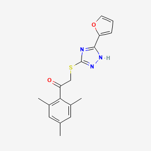 molecular formula C17H17N3O2S B5775172 2-{[5-(2-furyl)-4H-1,2,4-triazol-3-yl]thio}-1-mesitylethanone 