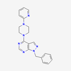 molecular formula C21H21N7 B5775176 1-benzyl-4-[4-(2-pyridinyl)-1-piperazinyl]-1H-pyrazolo[3,4-d]pyrimidine 