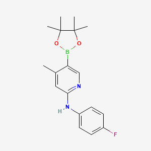 B577520 n-(4-Fluorophenyl)-4-methyl-5-(4,4,5,5-tetramethyl-1,3,2-dioxaborolan-2-yl)pyridin-2-amine CAS No. 1351206-49-9
