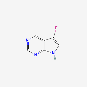 molecular formula C6H4FN3 B577522 5-氟-7H-吡咯并[2,3-d]嘧啶 CAS No. 1211587-23-3