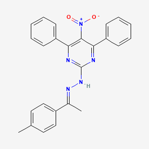 molecular formula C25H21N5O2 B5775221 1-(4-methylphenyl)ethanone (5-nitro-4,6-diphenyl-2-pyrimidinyl)hydrazone 
