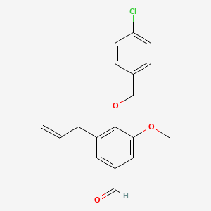 molecular formula C18H17ClO3 B5775225 3-allyl-4-[(4-chlorobenzyl)oxy]-5-methoxybenzaldehyde 