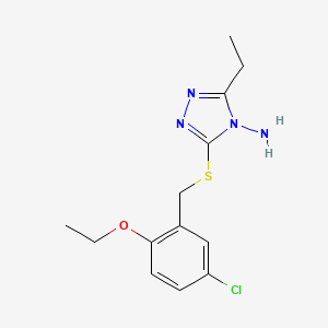 molecular formula C13H17ClN4OS B5775261 3-[(5-chloro-2-ethoxybenzyl)thio]-5-ethyl-4H-1,2,4-triazol-4-amine 