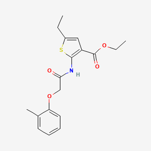 molecular formula C18H21NO4S B5775303 ethyl 5-ethyl-2-{[(2-methylphenoxy)acetyl]amino}-3-thiophenecarboxylate 