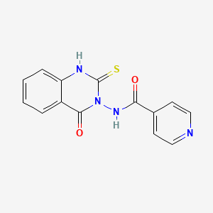molecular formula C14H10N4O2S B5775345 N-(4-oxo-2-thioxo-1,4-dihydro-3(2H)-quinazolinyl)isonicotinamide 